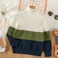 thumbnail image 2 of Lmnyox Boys Girls Turtle Neck Pullover Sweaters Long Sleeve Color Block Knit Tops Fall Winter Fashion Sweaters, 2 of 7