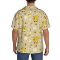 thumbnail image 5 of KLL Cute Bee Gnomes Print Men's Shirt Short Sleeve Button Down Summer Cuba Beach Shirts- Large, 5 of 7