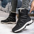 thumbnail image 4 of AUDeals Mens Winter Snow Boots Lace Up Mid Calf Warm Waterproof Outdoor Shoes Thick Rubber Sole Non Slip Hiking Boots (Black, 6.5), 4 of 9