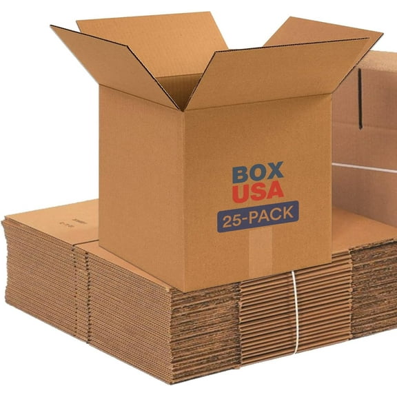 Shipping Boxes Small 12"L x 12"W x 12"H, 25-Pack 
 Corrugated Cardboard Box for Packing, Moving and Storage