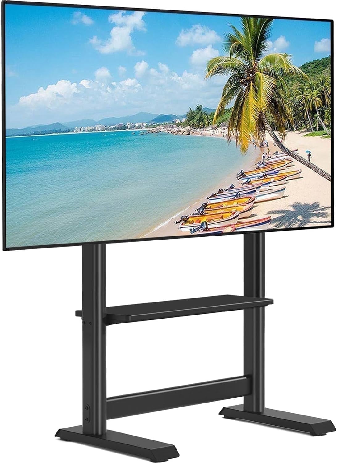 FITUEYES Eiffel V2 Rolling TV Stand – Mobile Floor Stand For 75-100 Inch TVs, With Wheels