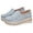 Grey, variant on Women's Leather Platform Loafers Shoes, Faux Suede Moccasins Good Arch Slip On Loafer Non-Slip Thick Sole Comfort Wide Low Top Shoe