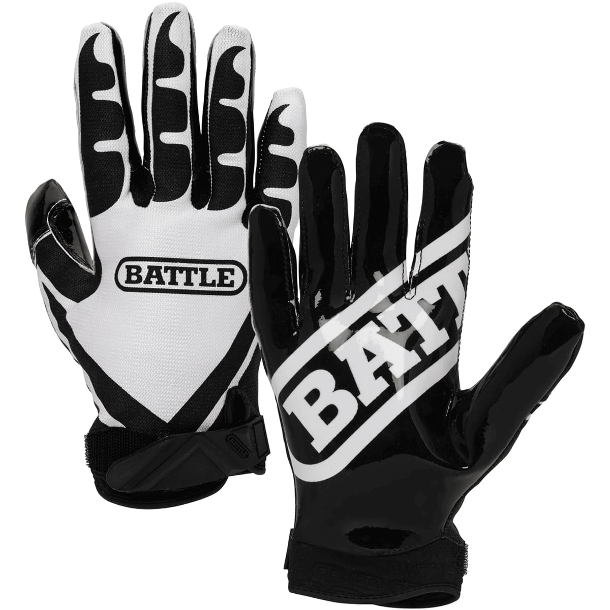 Battle Sports Science Receivers Ultra-Stick Football Gloves Silver/Black 