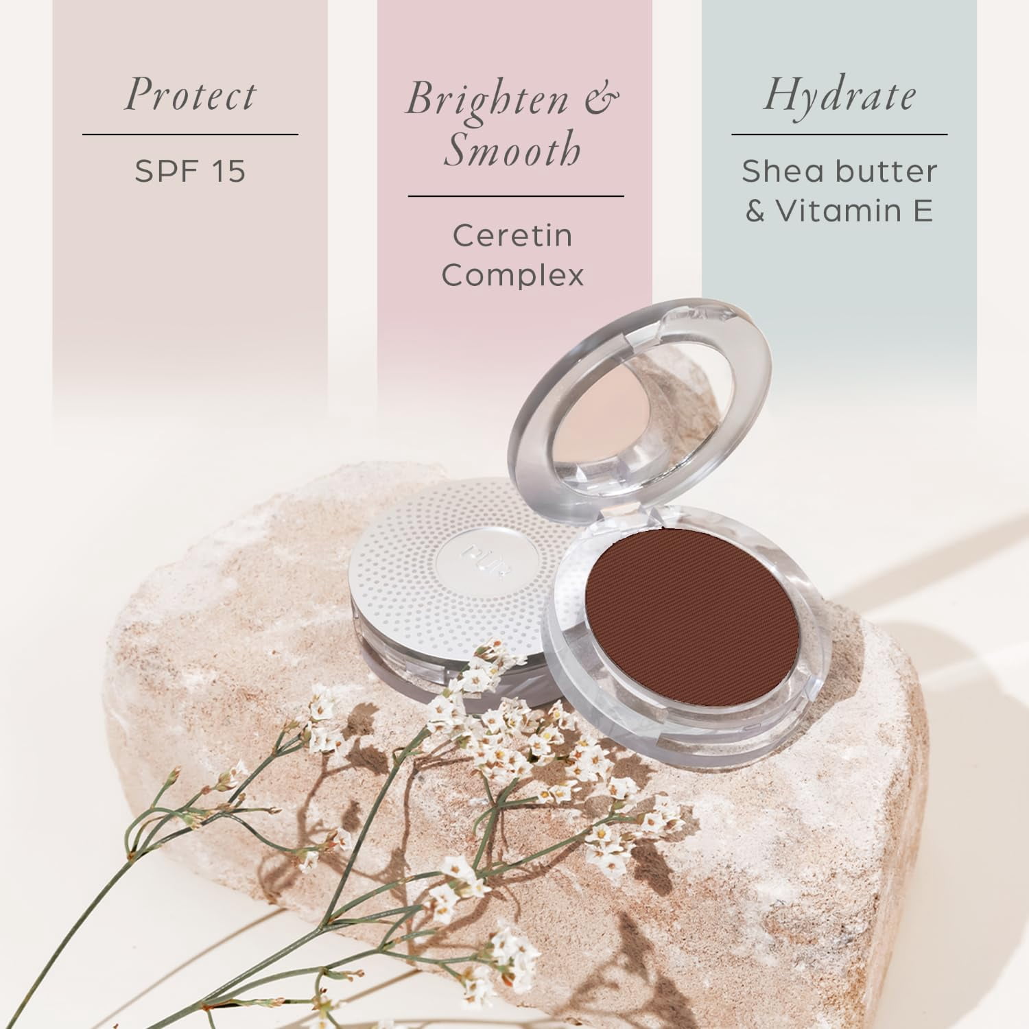 PÜR MINERALS 4-in-1 Pressed Mineral Makeup SPF 15 Powder Foundation with Concealer & Finishing Powder - Medium to Full Coverage- Cruelty-Free & Vegan Friendly, Truffle/DPP4 0.28 Ounce