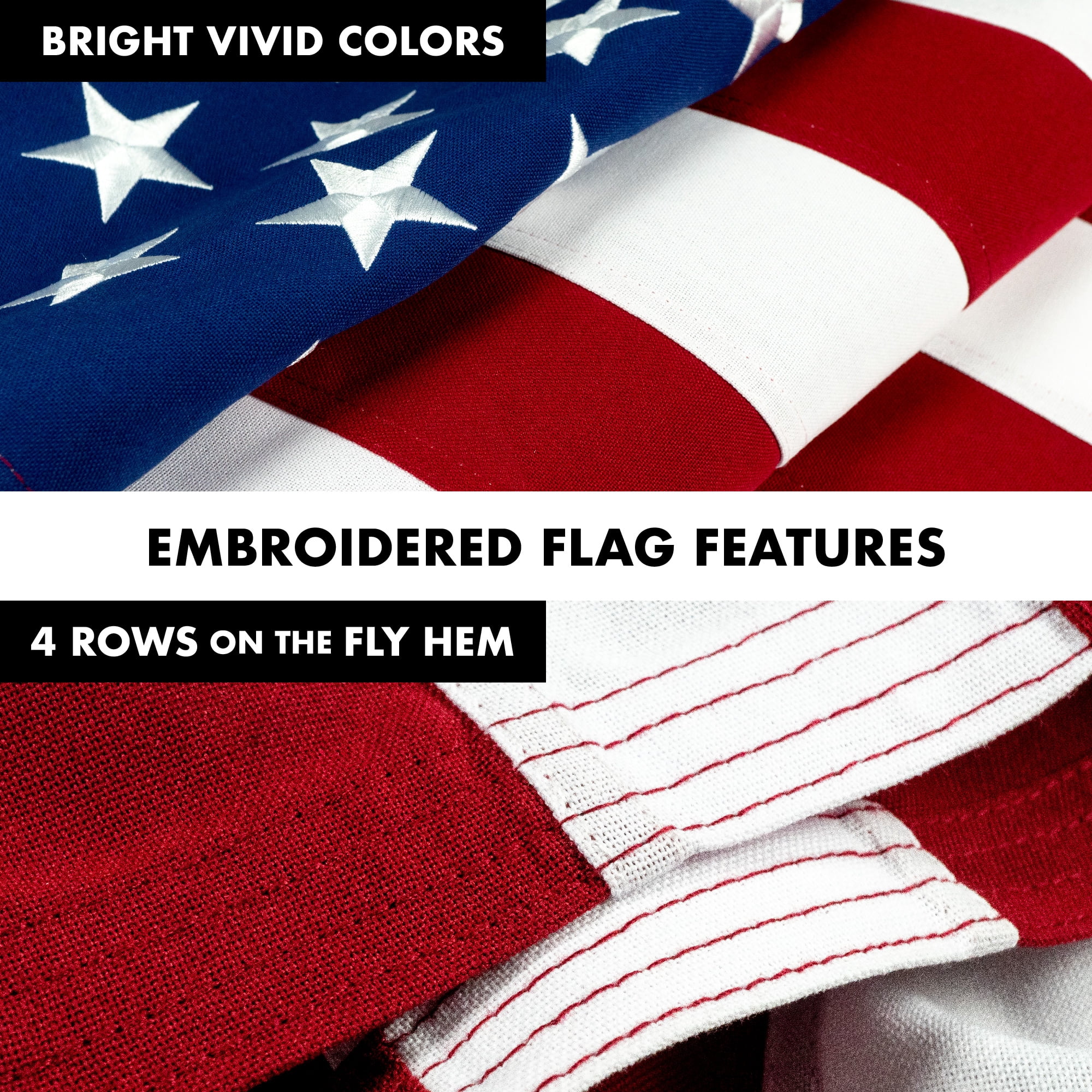 G128 - 5 Feet Tangle Free Spinning Flagpole (White) USA American Flag Brass Grommets Spun Polyester 2.5x4 ft (Flag Included) Aluminum Flag Pole