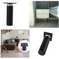 thumbnail image 2 of ZHAOCHENG Patas para muebles X4, patas de soporte ajustables para sofá, patas de metal para cama o mueble de TV, resistentes al desgaste, con tornillos, color negro, 10 cm, 2 of 5