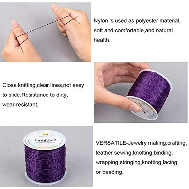 0.5mm Waxed Cord 116 Yards Waxed Polyester Cord Purple Waxed Thread Beading  String Waxed Craft String for Bracelet Necklace Jewelry Waist Beads Making  Crafting Beading Macrame 