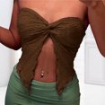 thumbnail image 3 of Top ajustado sin tirantes para mujer estilo sexy top de tubo de verano traje de vacaciones ajustado, 3 of 9