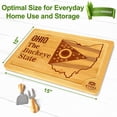 thumbnail image 2 of Bamboo State Cutting Board for Kitchen – Ohio Cheese Board, Charcuterie Platter & Serving Tray, (15" x 10"), 2 of 7
