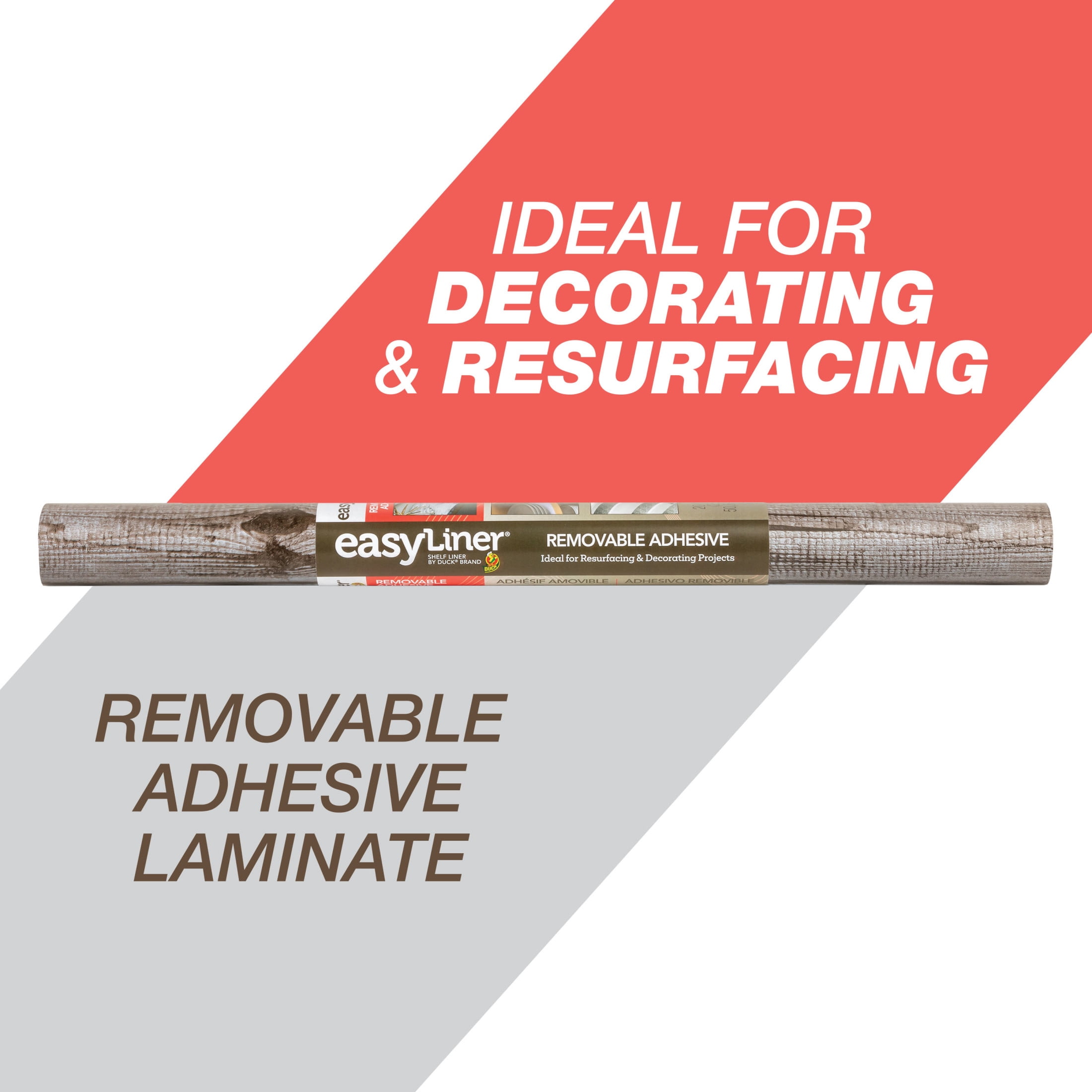(2 pack) EasyLiner Removable Adhesive Shelf Liner, Weathered Wood 20" x 15' Roll