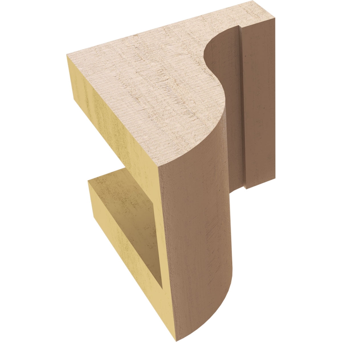 4"W x 4"D x 4"H Wide Del Monte Rough Cedar Woodgrain TimberThane Corbel, Primed Tan