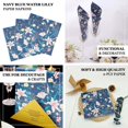 thumbnail image 4 of Efavormart 20 Pack Navy Blue Water Lilly Floral Paper Cocktail Napkins, Soft 2-Ply Disposable Beverage Napkins - 13"x13", 4 of 5