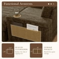 thumbnail image 4 of Aukfa 42 inch Chaise Lounge w/ 2 Cupholders, Storage Ottoman, Plush Chair Bed for Living Room, Brown, 4 of 11