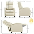 thumbnail image 3 of 26.5 x 33.5 x 39.2 in (WxDxH) Recliner Chair Single Mid-Century Reclining Sofa Home Theater Seating Club Chair,PU Leather Fabric Boucle Corduroy Material,Multi color, 3 of 7