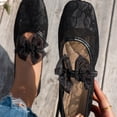 thumbnail image 3 of Women's Ballet Flats Square Toe Mesh Slip-On Shoes Breathable Lightweight Casual Flats for Women Comfortable Everyday Wear for Spring Summer Work逛街 Vacation Weekend,Black 40, 3 of 5