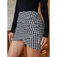 thumbnail image 5 of Women's sexy slim plaid print skirt Women's hip mini skirt soft short A-line skirt, 5 of 9