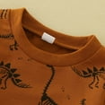 thumbnail image 6 of Generic Toddler Boys Winter Long Sleeve Dinosaur Prints Tops Pullover Pants 2PCS Outfits Clothes Set for Babys Clothes（6-12 Months Yellow）, 6 of 6
