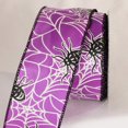 thumbnail image 2 of The Ribbon People Purple and Black Spider Print Wired Craft Ribbon 2.5" x 20 Yards, 2 of 2