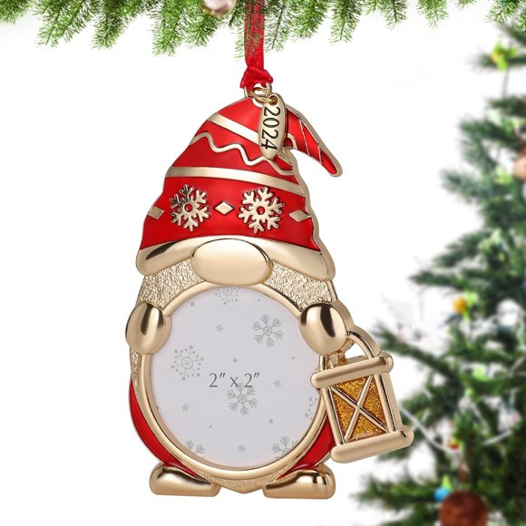MISSUNNY 【 Christmas Tree Gnome Ornaments 2024 】 2" Photo Frame Insert, Bringing Cute and Warm Christmas Decoration to Babies, Families, and Couples Perfect (Santa Claus)