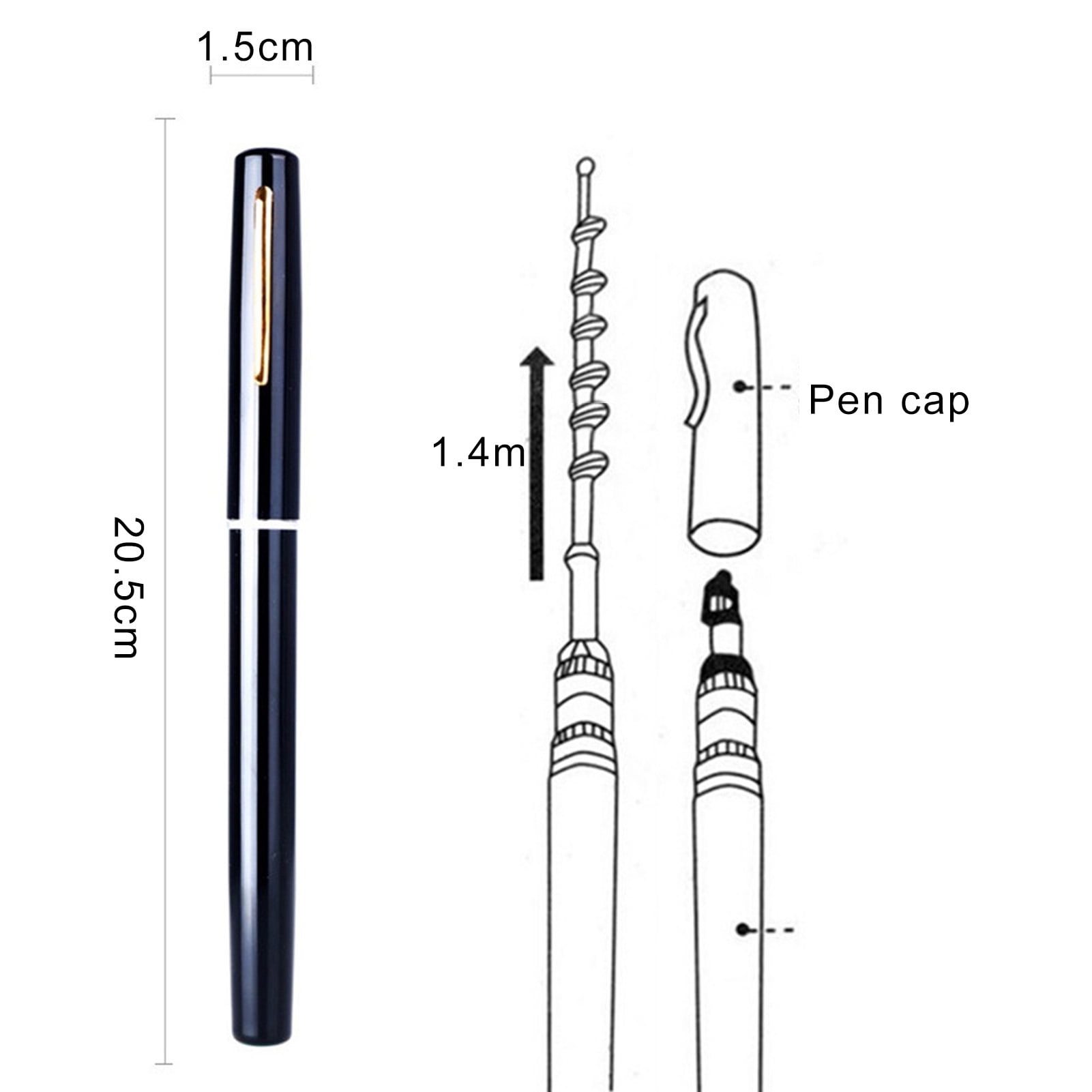 Cheers.US 1.4M Pen Fishing Rod Reel Combo Set Premium Mini Pocket Collapsible Fishing Pole Kit Telescopic Fishing Rod + Spinning Reel Combo Kit