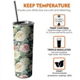 thumbnail image 6 of Pink and White Gouache Floral Pattern Skinny Tumbler 20oz - Double Wall Vacuum Coffee- Insulated Travel Coffee Mug, 6 of 7