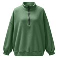 thumbnail image 5 of Soft Fleece Pullover Hoodie Long Sleeve Casual Outerwear Lightweight Warm Jacket Cozy Loungewear Top For Everyday ComfortGreenS, 5 of 5