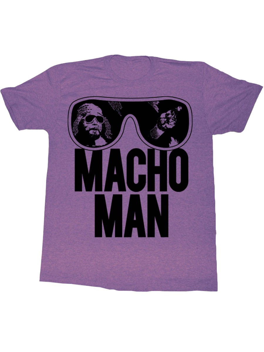 Macho Man Wrestler Ooold School Purple Adult T-Shirt Tee