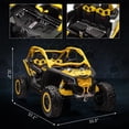 thumbnail image 4 of TROPOW 24 Volt Ride On Toys for Boys,2 Seater Ride on UTV Car,Licensed Can-Am Electric Off-Road Car,4WD Kids Truck w/Remote Control,2 * 24V 7AH Batteries,4 * 200W Motor,23" Large Seat,Yellow, 4 of 8