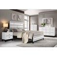 thumbnail image 5 of Miekor Furniture Modern Contemporary White Finish Queen Bed 1Pc Wooden Bedroom Furniture Black Line Design 01341, 5 of 6