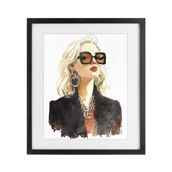 Stupell Industries Glam Luxurious Gilded Gaze Black Framed Print Under Glass, 13 x 16, by Svetlana Aleynikova