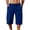 Blue—Father's Day Gift Idea, variant on Oiangi Mens 3/4 Bike Capri Pants Drawstring Elastic Waist Running Workout Pants Reflective Stripes Pockets Active Trousers Brown S