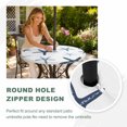 thumbnail image 4 of Round Outdoor Tablecloth with Umbrella Hole and Zipper, Navy Blue Starfish Tablecloth with Elastic Waterproof, Coastal Summer Beach Nautical Patio Table Covers for 45" - 54" Picnic Pool Tables, 4 of 9