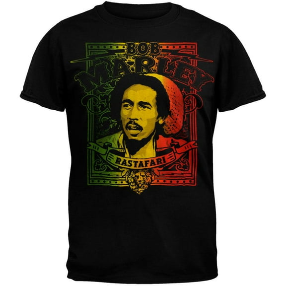 Bob Marley - Rastafari Black Youth T-Shirt - Youth Large