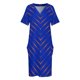 thumbnail image 3 of Vestido holgado con bolsillos en naranja y azul con estampado de chevron de puntos, moda para mujer, vestido elegante de lujo para mujer 2025, 3 of 6