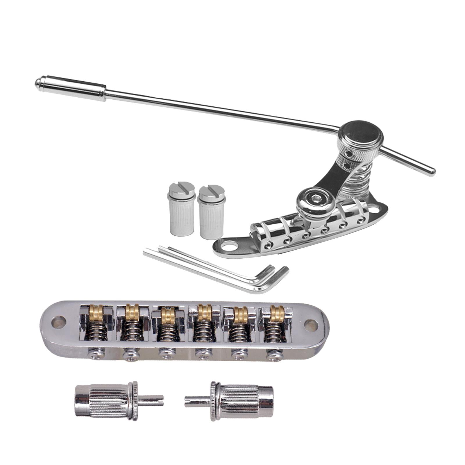 Kokiya Electric Guitar Bridge Roller Saddles Guitar Tremolo Bridge Replaces Tailpiece Tremolo for 6 Strings Instrument Show Exercise