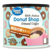 Great Value Donut Shop 100% Arabica Medium Ground Naturally Caffeinated Coffee, 30.5 oz