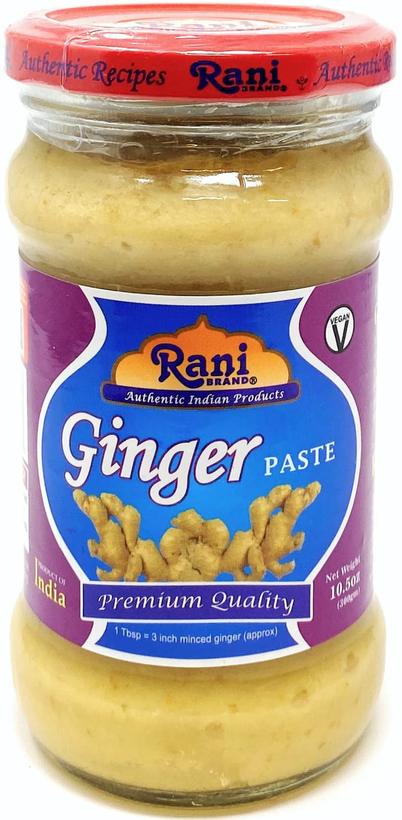 Rani Ginger Cooking Paste 10.58oz (300g) Glass Jar, Pack of 5+1 FREE ~ Vegan | Gluten Free | NON-GMO | No Colors | Indian Origin
