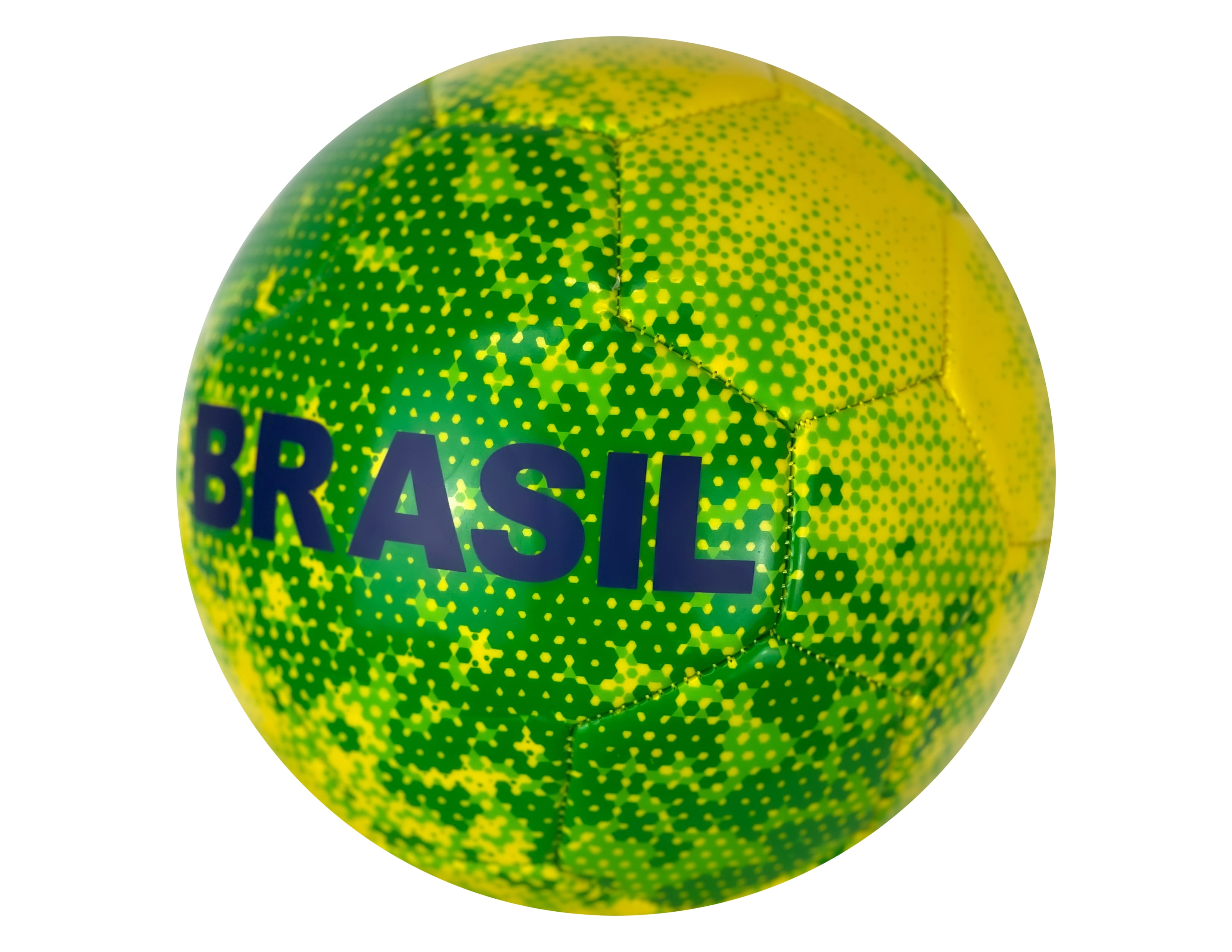 Icon Sports Brazil Fan Soccer Ball, Yellow/Green, Polyurethane, Size 5