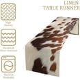thumbnail image 4 of Cow Print Table Runner, Rustic Country Farmhouse Animal Fur Skin Western Farm Brown Cowhide Print Dinner Runner for Home Kitchen Dining Table Decoration 13"x90", 4 of 6
