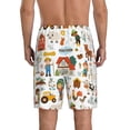 thumbnail image 3 of Kdxio Funny Farmers Print Mens Sleep Shorts Bottoms Soft Comfy Pajama Wear Pants with Drawstring Pockets, 3 of 7