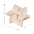 thumbnail image 3 of 7" Tan Travertine Stone Interlocking Decorative Object Modern Glam Accent for Home, Office, Bedroom, or Living Room, 3 of 10