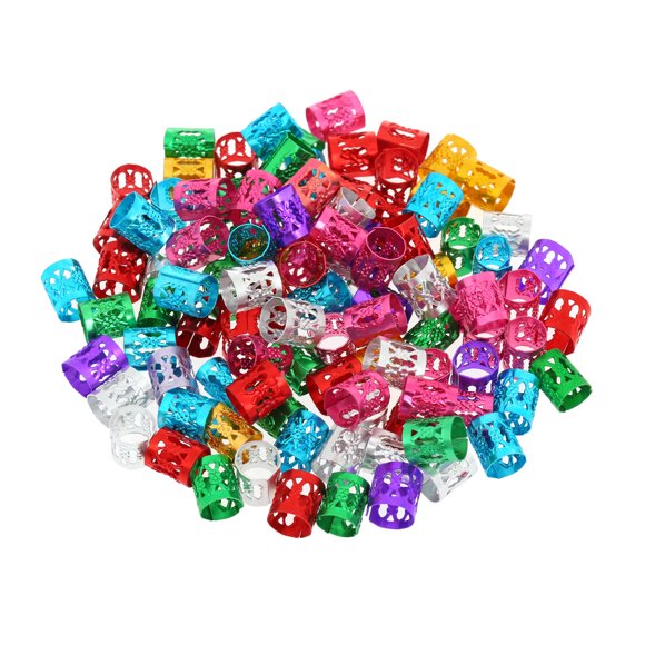 Yeacher 100pcs Dreadlocks Hair Accessories Hair Rings Cuffs Metal Hair Braiding Beads Aluminum Hair Jewelry Hair Decoration Hoops for Braids Multi-color