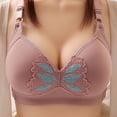thumbnail image 2 of Wdgfv Bras for Older Women Charm Front Button Push Up Bras Supportive Lifting Bra Full Coverage Back Fat Wirefree Bras Pink 38, 2 of 5