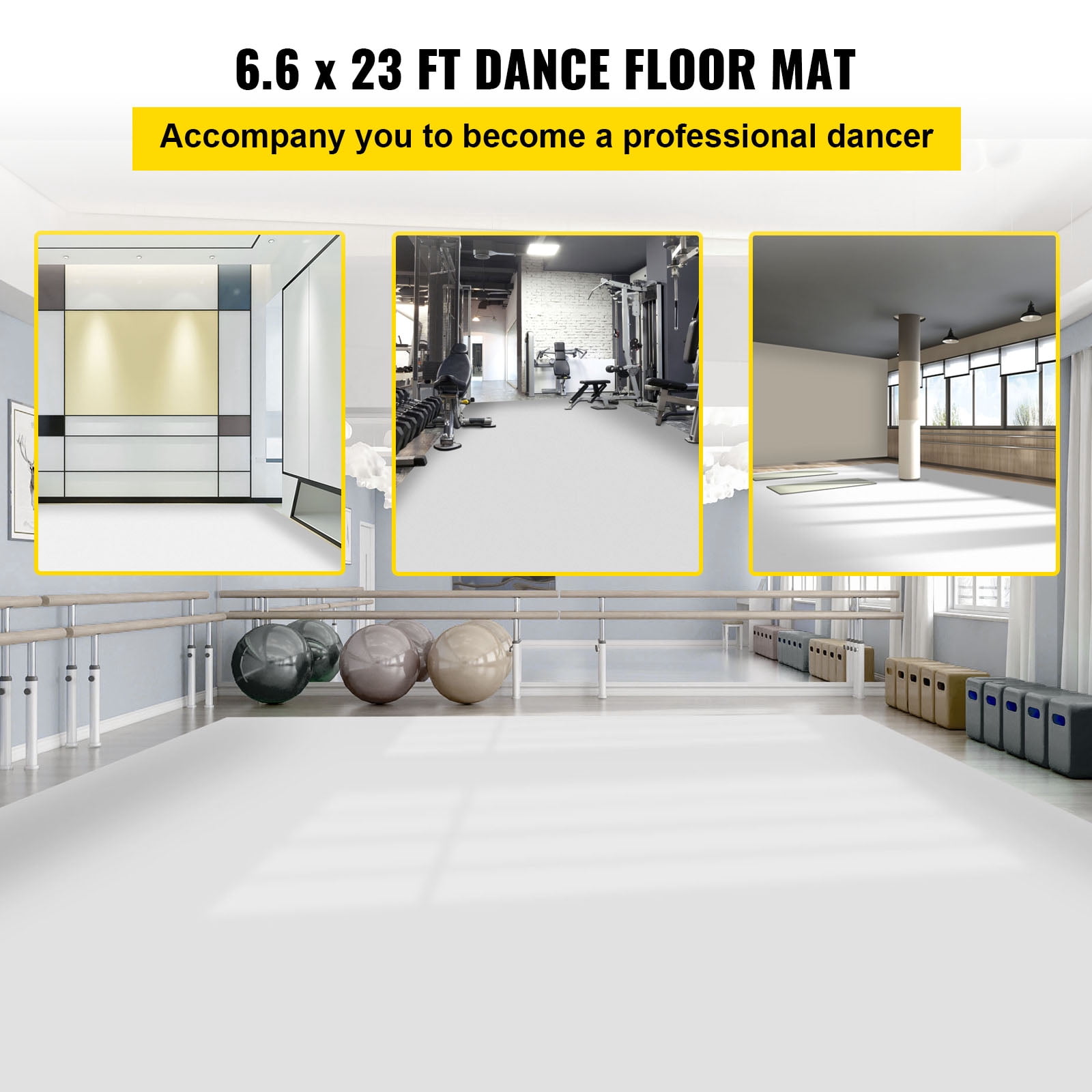 BENTISM Dance Kit Floor Dance Floor Roll 6.6x23 ft Non-Slide PVC Vinyl for Ballet