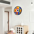 thumbnail image 6 of Indoor 12' Voice-Activated Luminous Decoration Wall Clock With LED Night Light Colorful Painting with Squares, 6 of 8