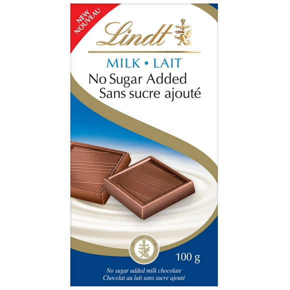 Chocolat au lait Lindt sans sucre ajouté – Barre (100 g) 100g Barre, sans sucre ajouté