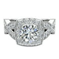 thumbnail image 4 of Diamond Engagement Ring for Women Round Brilliant Cushion Halo Diamond Ring Intertwined Shank 14K White Gold 1.25 Carat (G,SI1), 4 of 5