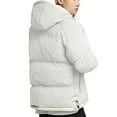 thumbnail image 3 of Unisex Loose Hooded Cotton-Padded Jacket, Beige, Size L, 3 of 4