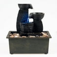 thumbnail image 2 of Indoor Water Fountain With LED Lights- Lighted Jug Tiered Tabletop Fountain With 3 Pots and Soothing Sound for Office and Home Decor By Pure Garden, 2 of 3