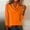 *Orange, variant on ClodeEU Women's Front Ruff Sweater,Long Sleeve Lightweight Pullover ,Casual Knit Tops Navy,Womens Plus L